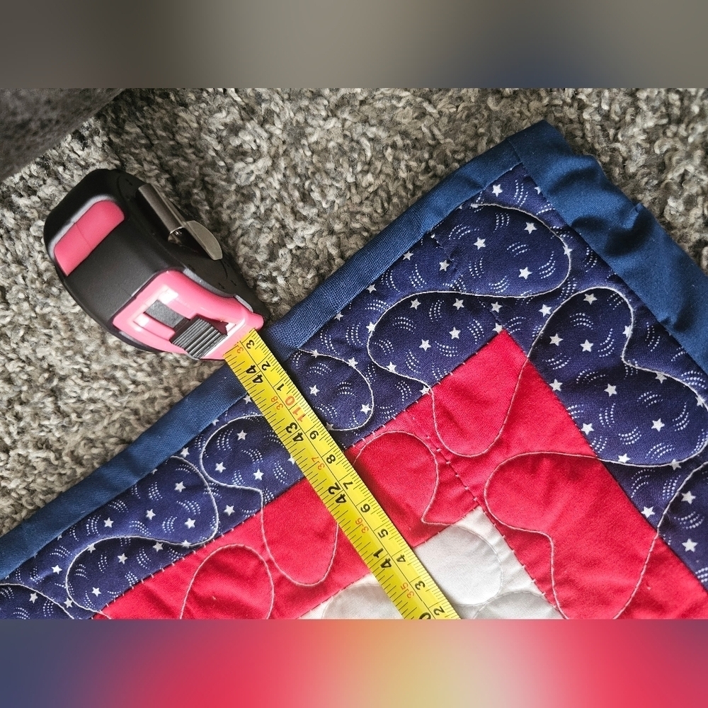 Handmade Quilt with Red and Blue Accents~Fireman - Picture 8 of 12